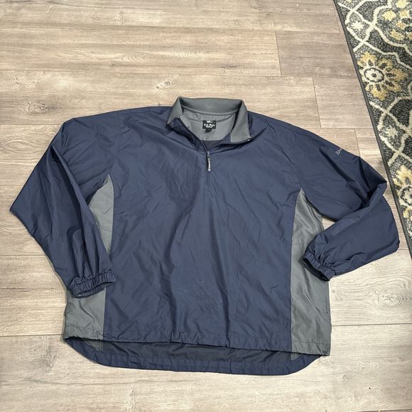 E.V. Run Golf 1/4 Zipper Pullover Windshirt size L Embroidered Navy Blue - Picture 1 of 5